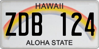 HI license plate ZDB124