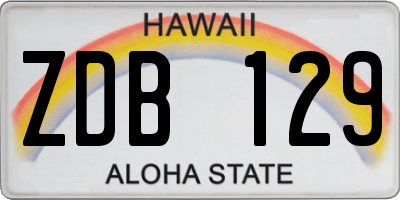 HI license plate ZDB129
