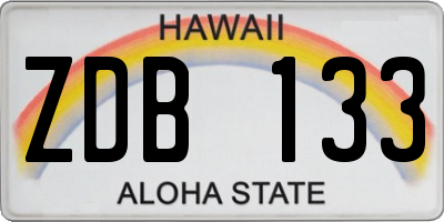 HI license plate ZDB133