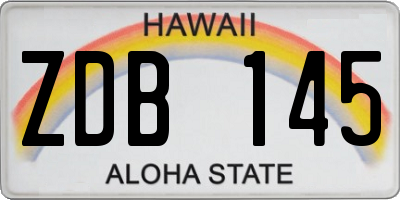 HI license plate ZDB145