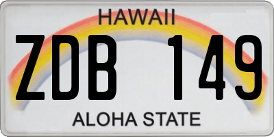 HI license plate ZDB149