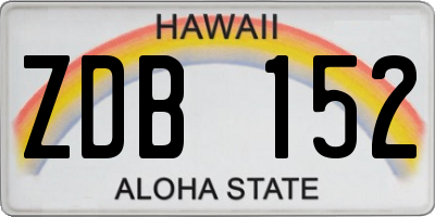HI license plate ZDB152