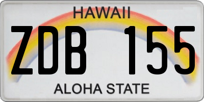 HI license plate ZDB155