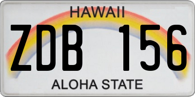 HI license plate ZDB156
