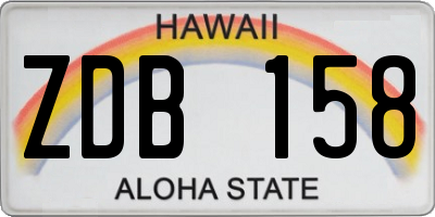 HI license plate ZDB158