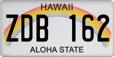 HI license plate ZDB162