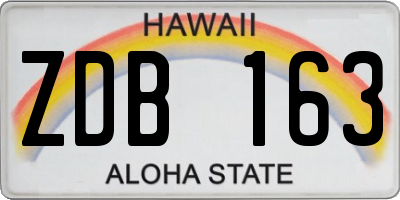 HI license plate ZDB163