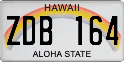 HI license plate ZDB164
