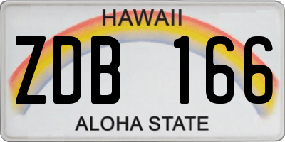 HI license plate ZDB166