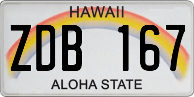 HI license plate ZDB167