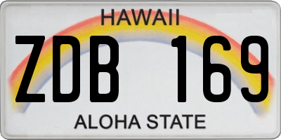 HI license plate ZDB169