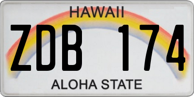 HI license plate ZDB174