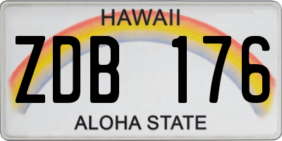 HI license plate ZDB176