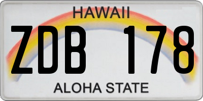 HI license plate ZDB178