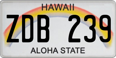 HI license plate ZDB239