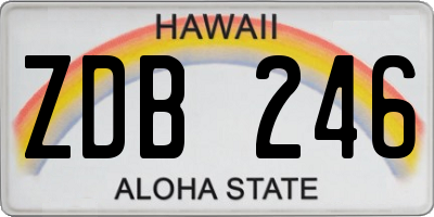 HI license plate ZDB246
