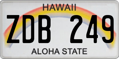 HI license plate ZDB249
