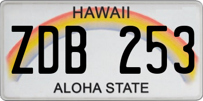 HI license plate ZDB253