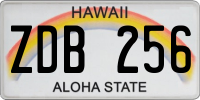 HI license plate ZDB256