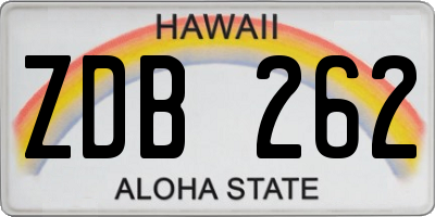 HI license plate ZDB262