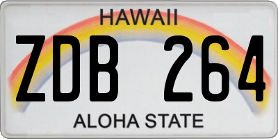 HI license plate ZDB264