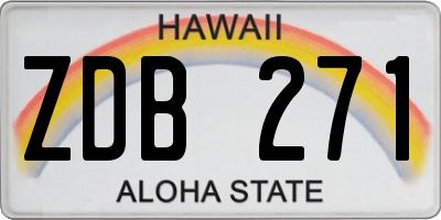 HI license plate ZDB271