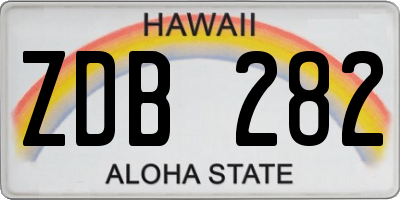 HI license plate ZDB282