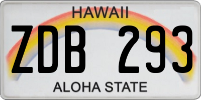 HI license plate ZDB293