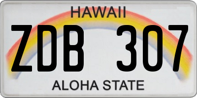 HI license plate ZDB307