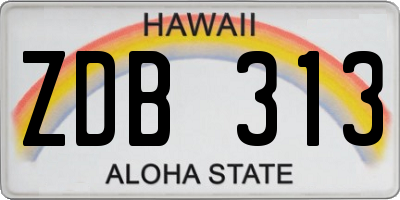 HI license plate ZDB313