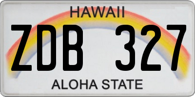 HI license plate ZDB327
