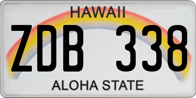 HI license plate ZDB338