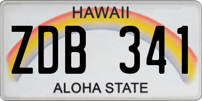 HI license plate ZDB341