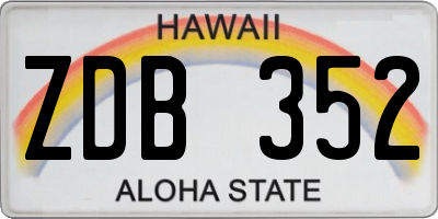 HI license plate ZDB352