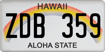 HI license plate ZDB359