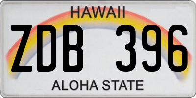 HI license plate ZDB396