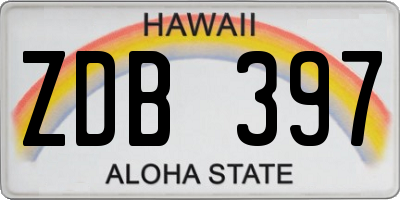 HI license plate ZDB397