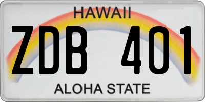 HI license plate ZDB401