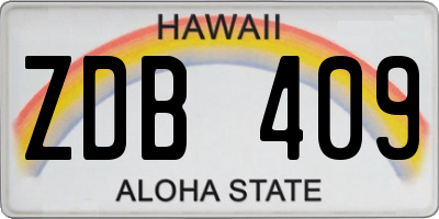 HI license plate ZDB409