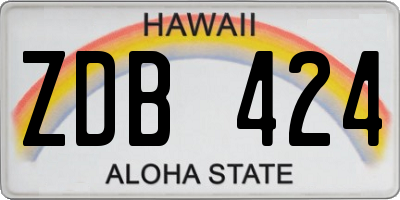 HI license plate ZDB424