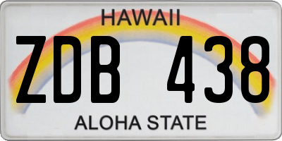 HI license plate ZDB438