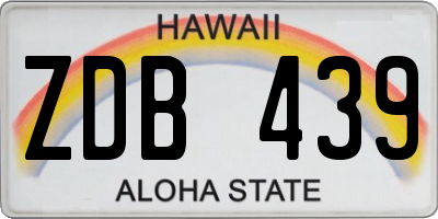 HI license plate ZDB439