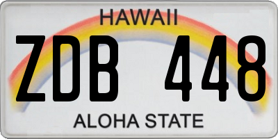 HI license plate ZDB448