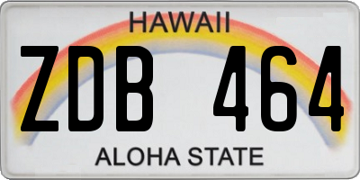 HI license plate ZDB464