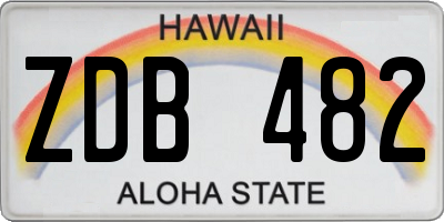 HI license plate ZDB482
