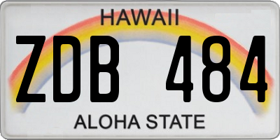 HI license plate ZDB484