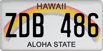 HI license plate ZDB486