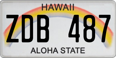 HI license plate ZDB487