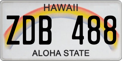 HI license plate ZDB488