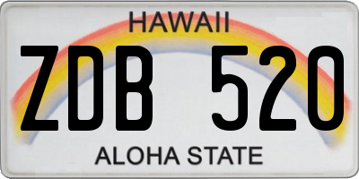 HI license plate ZDB520